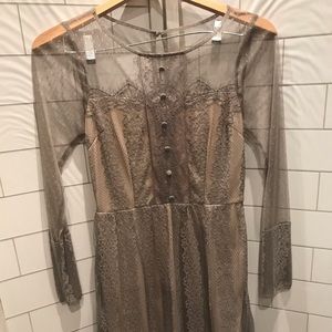 Lace knee length dress